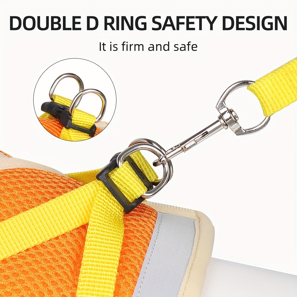 Анти-убегание шлейка для кошек с отражающими элементами, дышащая, регулируемая для путешествий и прогулок на свежем воздухе