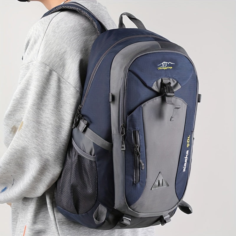 Unisex Camping Backpack Lightweight Zipper Water Bottle Straps Polyester Sports