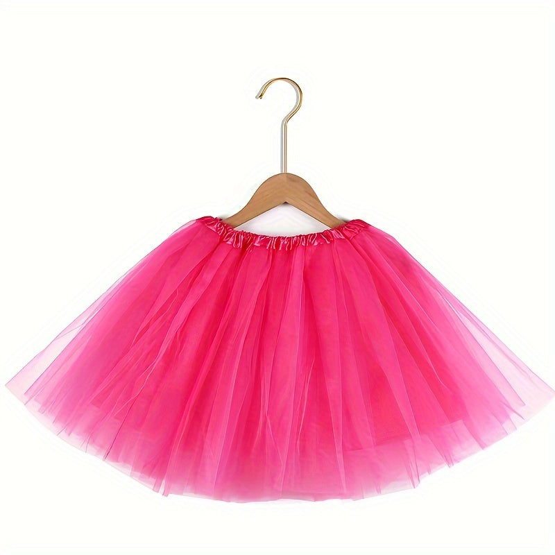 Adult Tutu Skirt Ballet Dance Costume Four-Layer Polyester Tulle Puffy Skirt