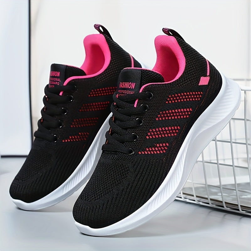 Ayollar uchun nafas oladigan tarmoq yugurish poyabzali yengil sport shosse qora pushti