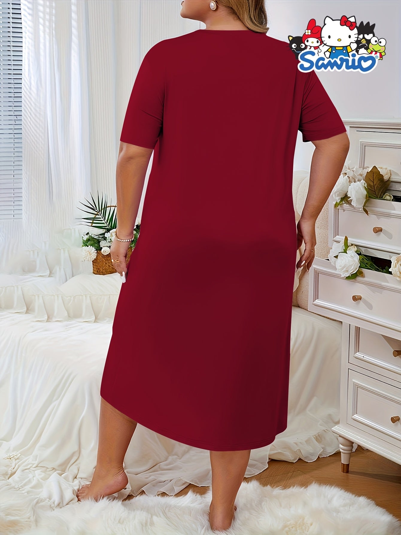 Camisón de algodón para mujer de manga corta, casual, tallas grandes, ropa de dormir