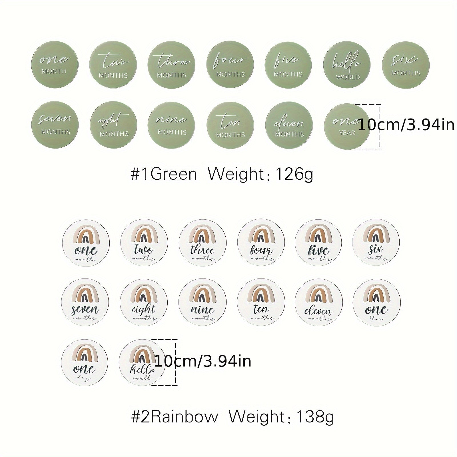 Acrylic Milestone Cards for Birth and Growth Records Set for Photography