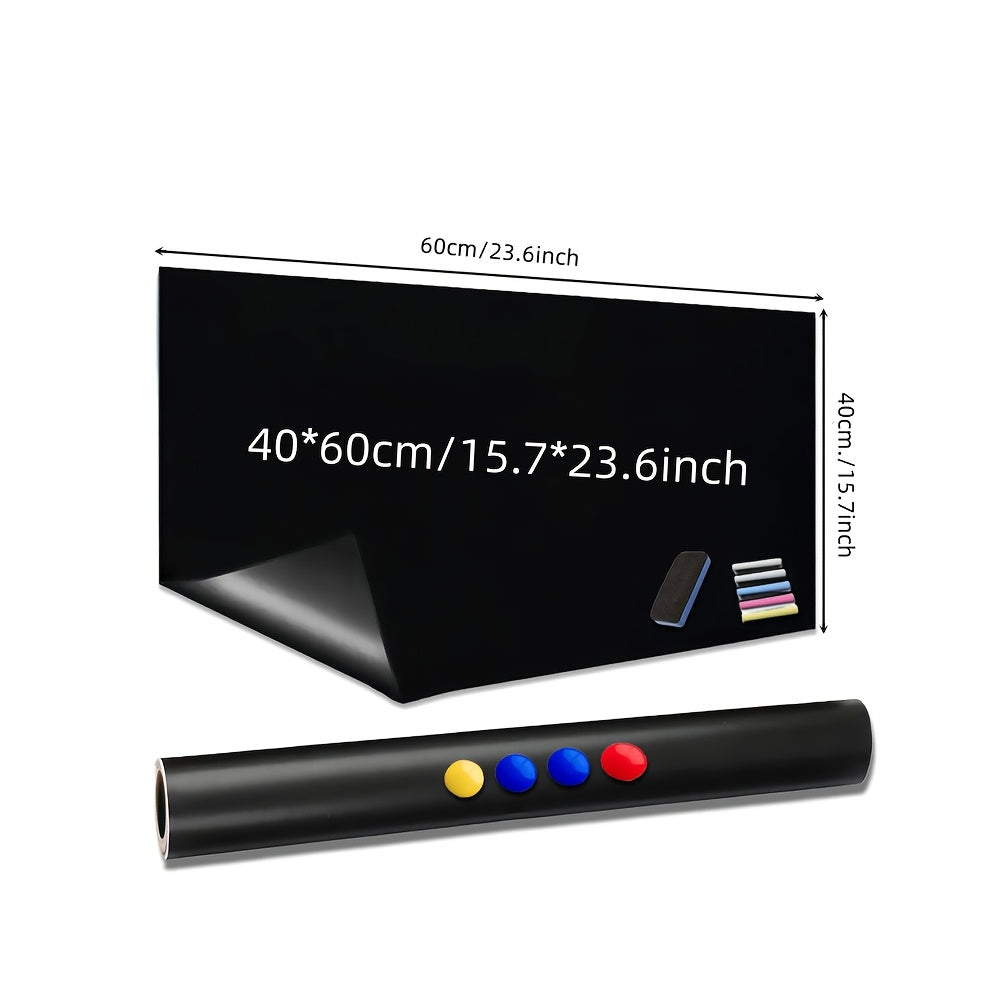 Magnetic Blackboard Film for Smooth Surfaces Erasable Self-Adhesive with Eraser and Magnets