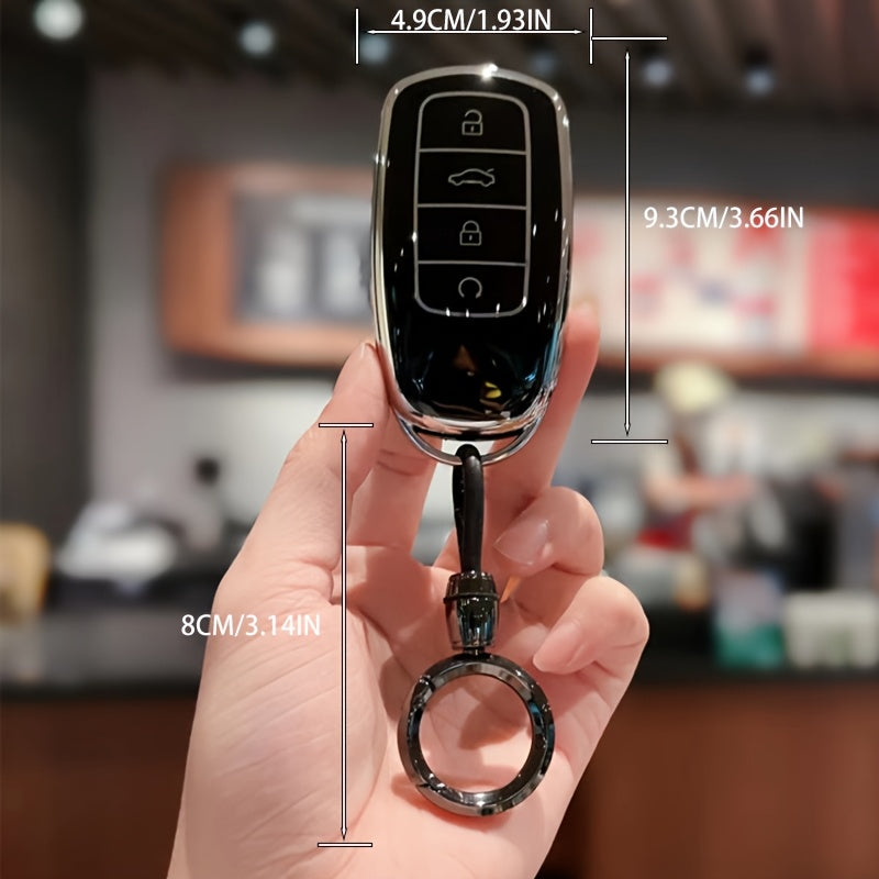 Car Key Cover TPU Scratch-Resistant Protective Case for Fob with Clear Buttons