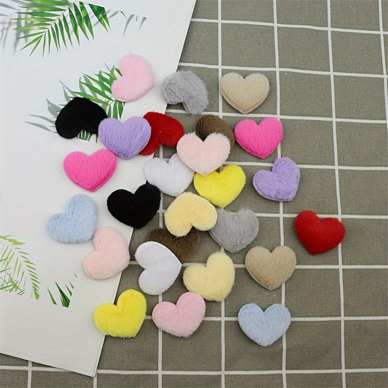 80 ta bo'yalgan yumshoq mato yurak shakllari, DIY hunarmandchiligi va bezaklar uchun