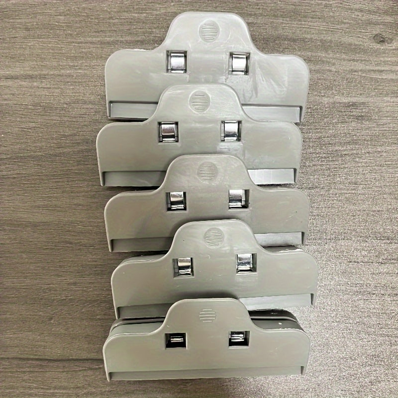 Set of 5 ABS Plastic Bag Clips in Assorted Colors for Kitchen Sealing