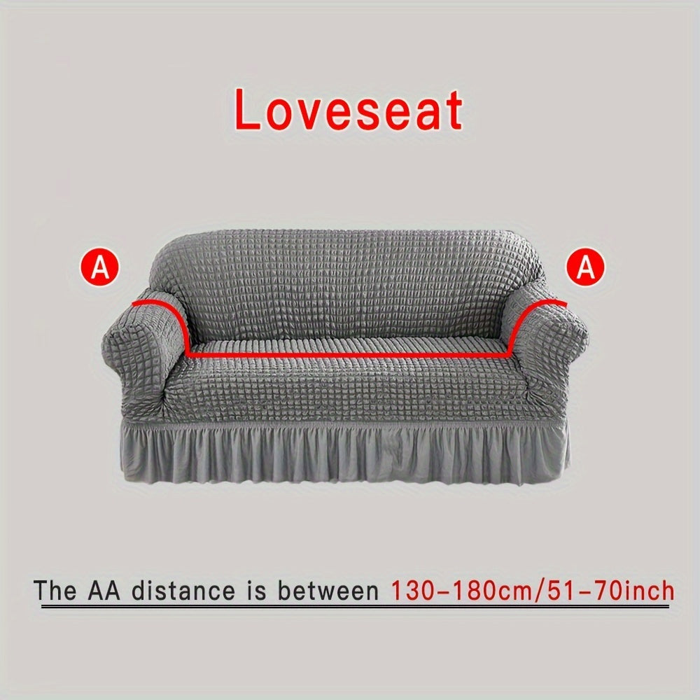 Beige Elastic Sofa Cover Fits All Sizes Machine Washable Living Room