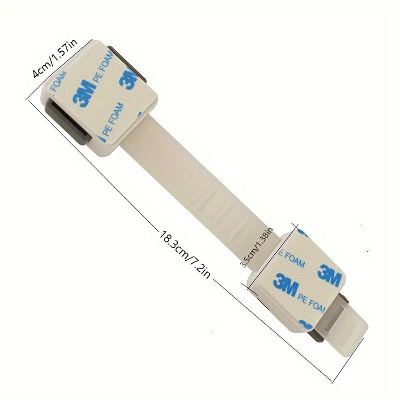 Kiddie xavfsizlik qulflari uchun shkaflar va shkaflar uchun sozlanadigan bosimni oldini olish, ftalatdan ozod ABS, 1, 2, 5 yoki 10 ta paket