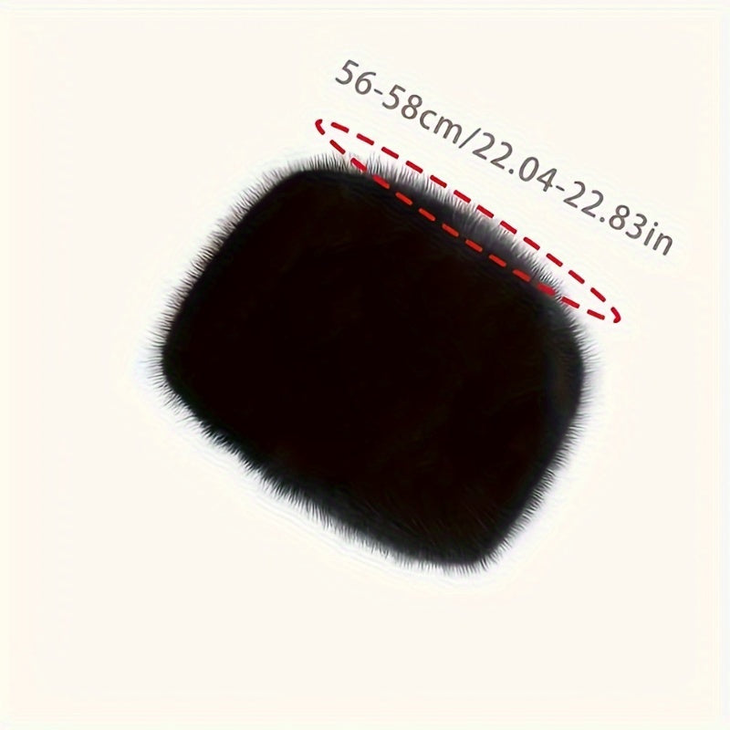 Women's Faux Fur Bucket Hat with Flat Top Dome Style and Ear Protection