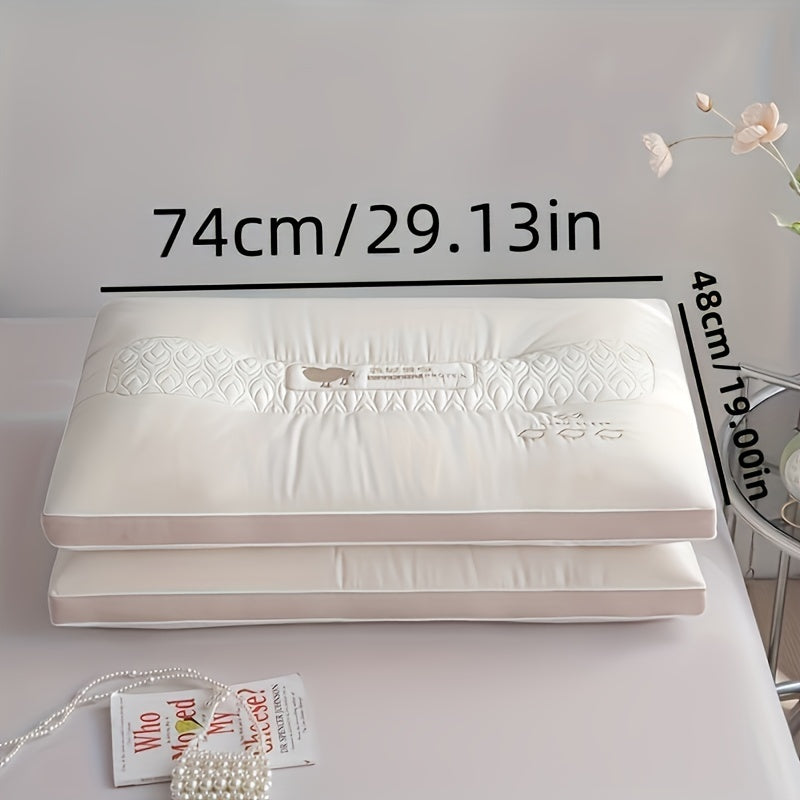Almohada de cama de lujo para hotel con diseño acolchado, lavable a máquina, soporte para el cuello para dormir de lado y de espaldas