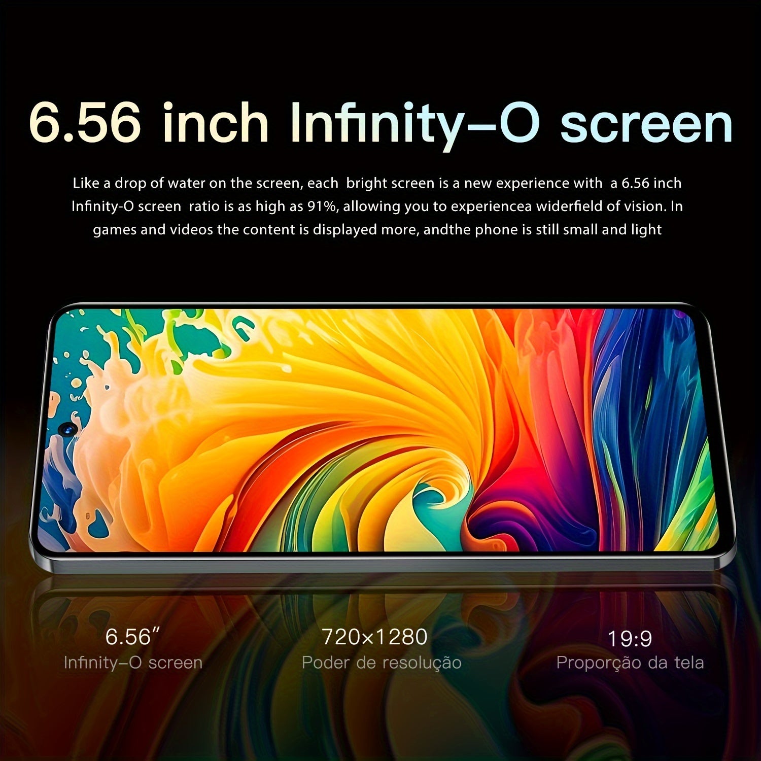 Смартфон Android 6,56 дюйма, дисплей 720p, 2 ГБ ОЗУ, 64 ГБ ПЗУ, Dual SIM, аккумулятор 3200 мАч