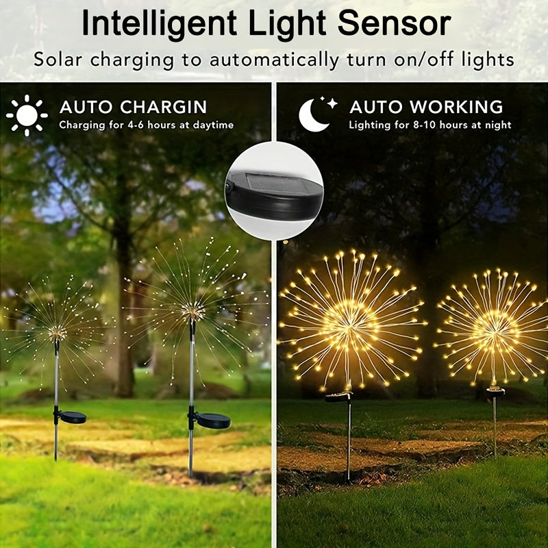 Outdoor Solar Garden Light with 8 Modes Waterproof IP65 LED Decorative Lighting