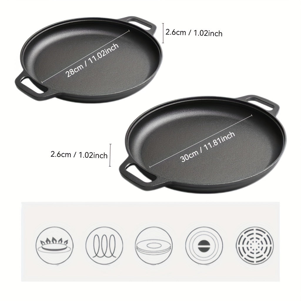 Cast Iron Skillet 10 Inch Non-Stick Frying Pan for Cooking Pizza, Stir Fry, BBQ