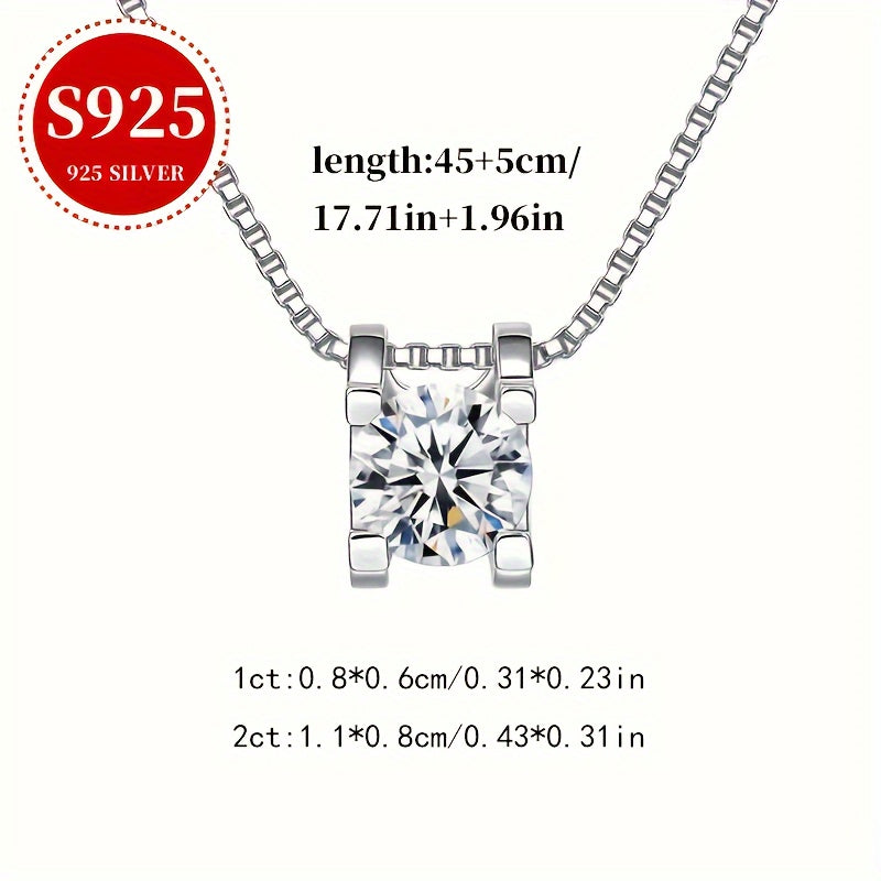 Moissanite Pendant Necklace 1/2 Carat Sterling Silver Bull Head Design Gift for Women