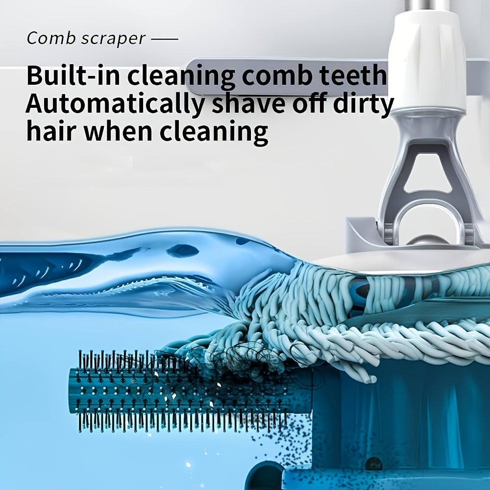 Rotary Mop and Bucket Set with Dual-Drive System, 4 Replacement Heads, Easy Clean