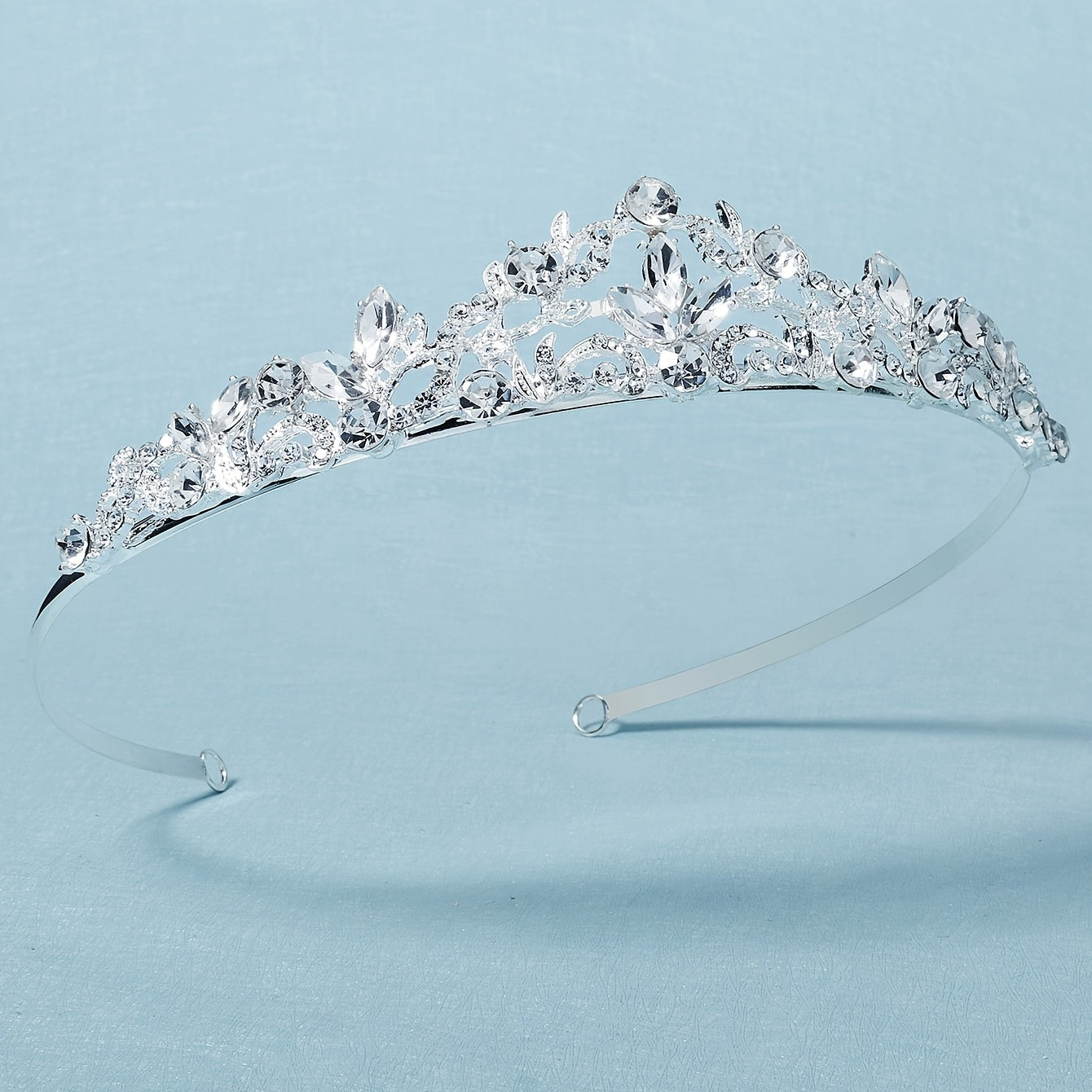 Qizlar uchun princess tiara soch aksessuari, rhinestone taxtasi taqilishi uchun taqilgan bosh band, tug'ilgan kun bayrami bezaklari