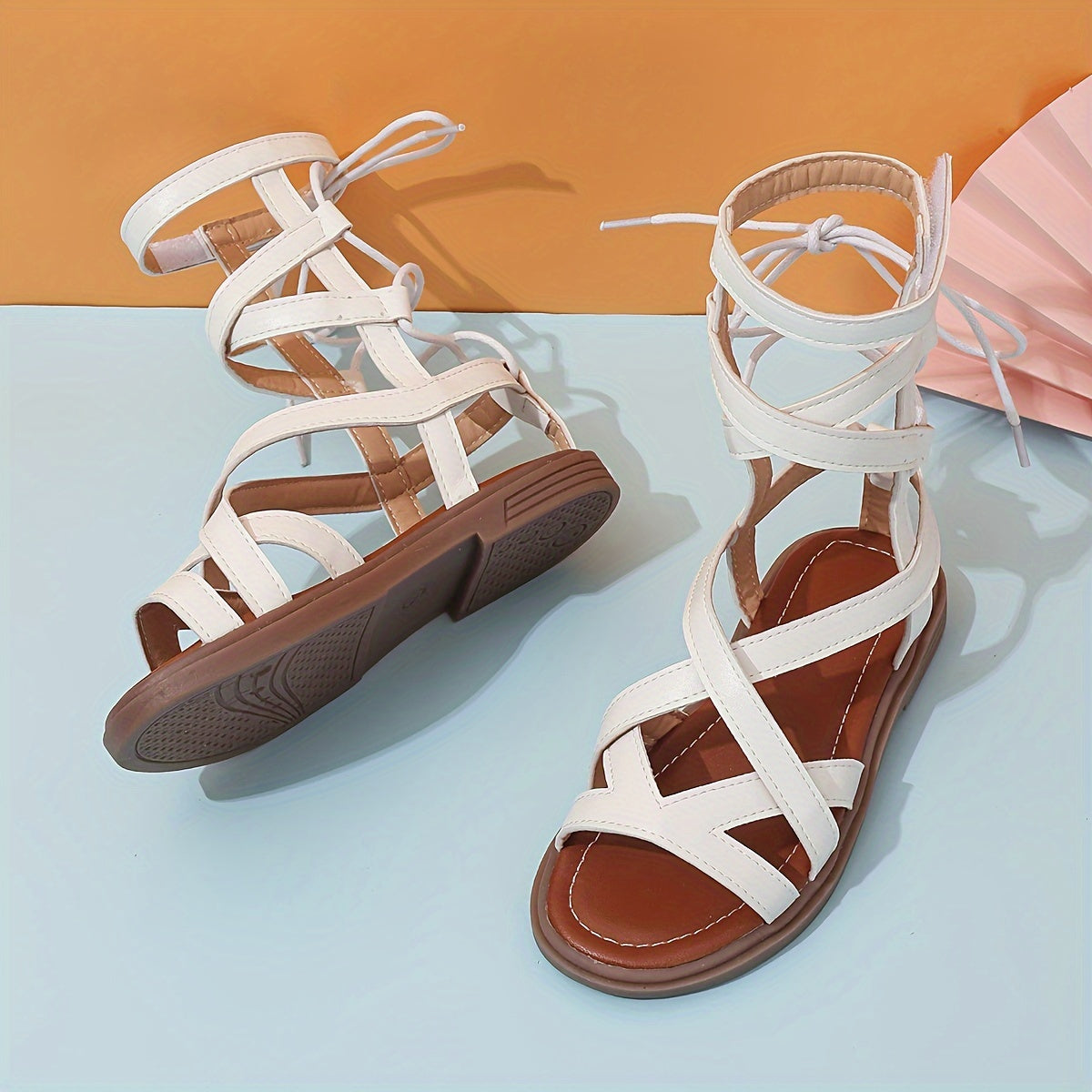 Girls Summer Open Toe Strap Sandals with Bow Non Slip Casual Shoes