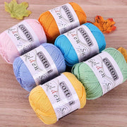 4pcs Cotton Yarn Medium Weight for Crocheting Knitting Multicolor Gradient Autumn Leaves Design