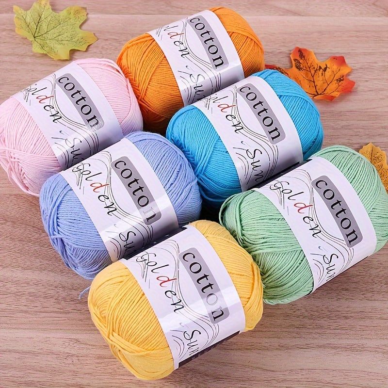 4pcs Cotton Yarn Medium Weight for Crocheting Knitting Multicolor Gradient Autumn Leaves Design