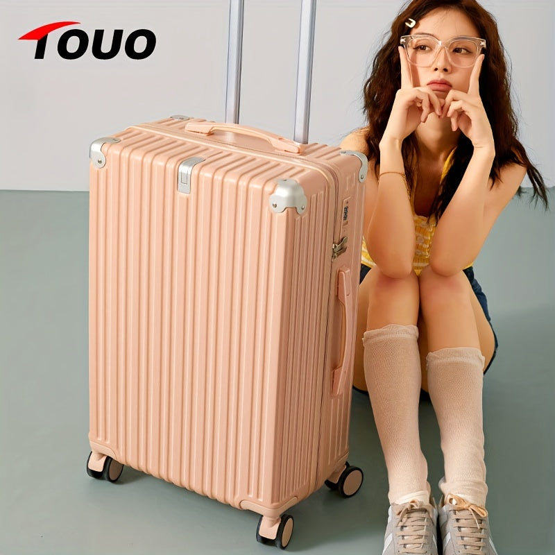 Zamonaviy, keng qoplangan, burchaklarni himoya qiluvchi, yashirin tutqichlar, USB porti, aylanuvchi g'ildiraklar va kombinatsion qulfi bo'lgan oltin rangli qattiq yukxona bir nechta o'lchamlarda. Xavfsiz, modali, jim va