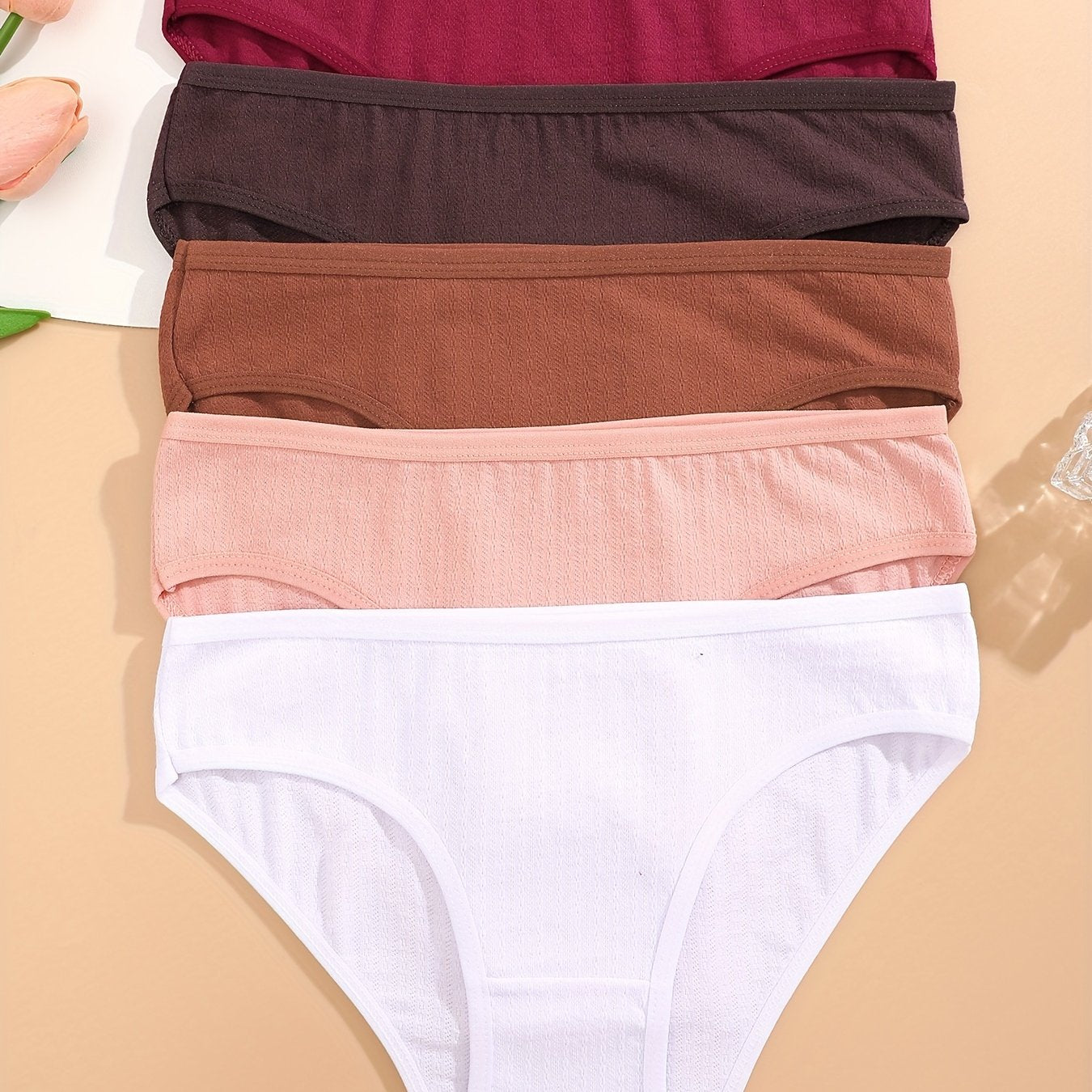 Women's Cotton Briefs 5 Pack Breathable Stretchy Comfortable Underwear