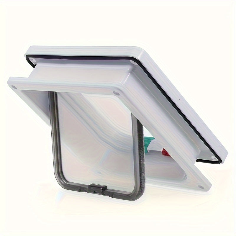 4-Way Lockable Clamshell Pet Door for Cats with Multiple Access Settings and Size Options