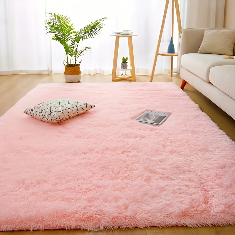 Rectangular Indoor Area Rug Polyester Tufted Non-Shedding Stain-Resistant for Office or Bedroom