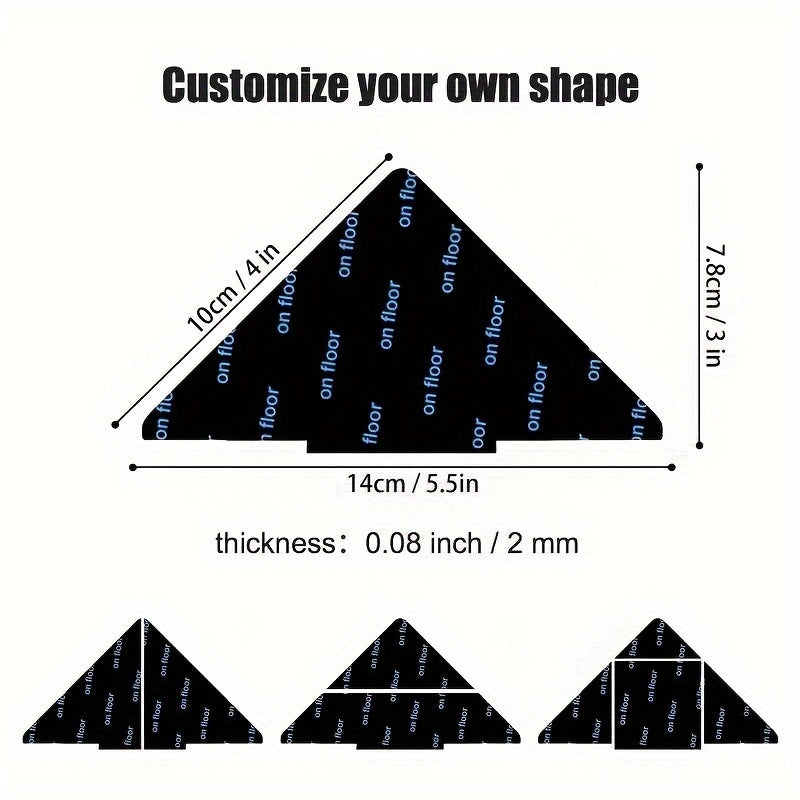 10 Pieces Tree-Shaped Carpet Stickers Non-Slip Tape for Hardwood Floors and Tiles