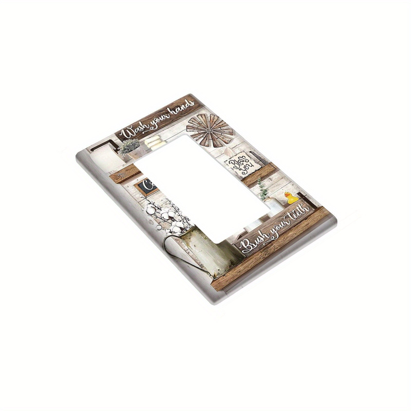 Cubierta decorativa rústica con flores para interruptores y enchufes