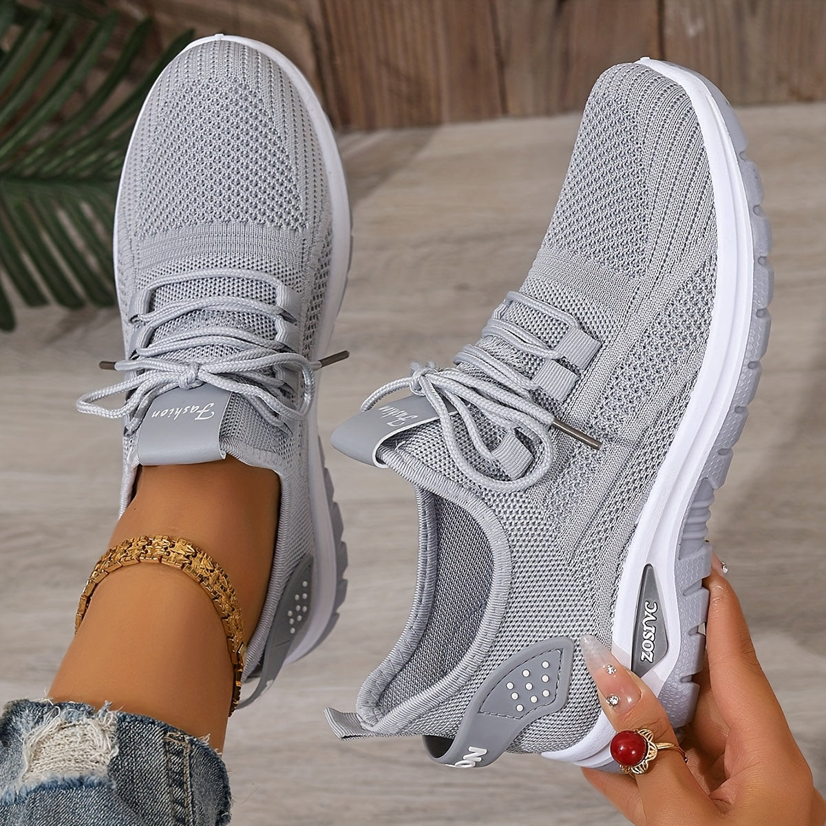 Women's Mesh Casual Slip-On Sneakers White Black Summer Beach Walking