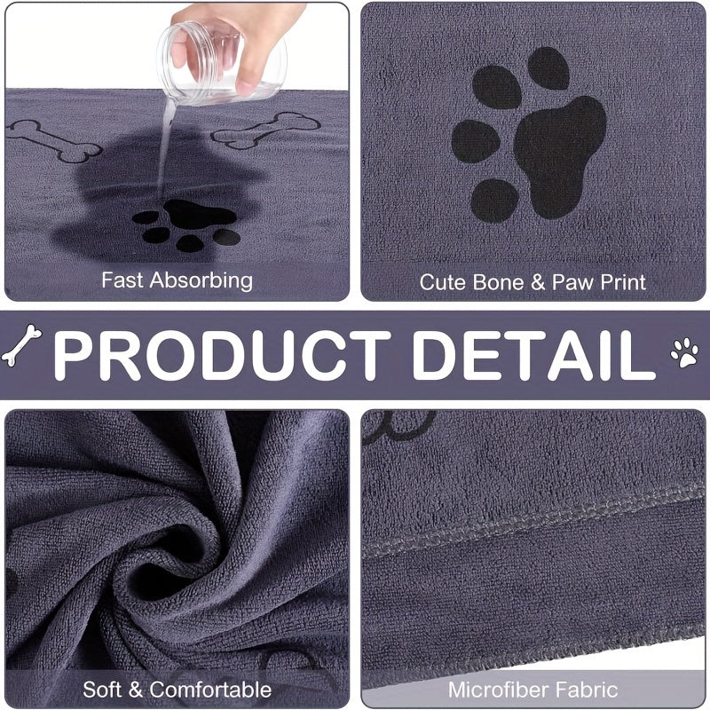 Microfiber Dog Towel for Quick Drying Pet Grooming Medium Size Absorbent Bath Towel