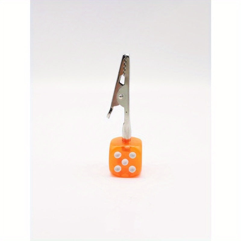 Multicolor Acrylic Dice-Shaped Paper Clip for Office and Tobacco Use
