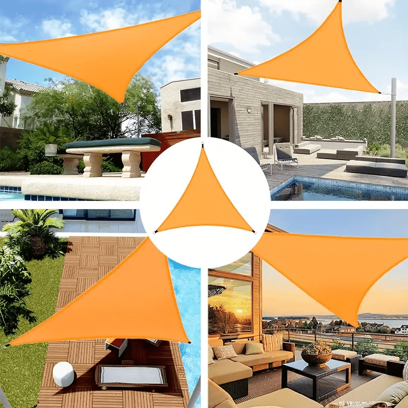 Outdoor Triangle Sunshade Canopy for Balcony Rain and Sun Shelter Orange