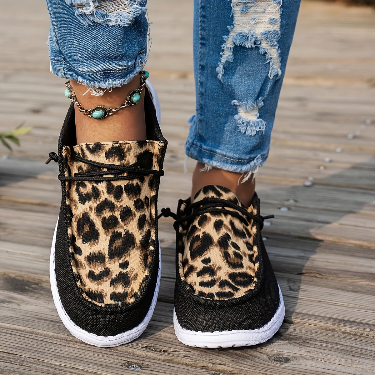 Women's Loafers Casual All-Season Slip-On Flats with Elastic Laces