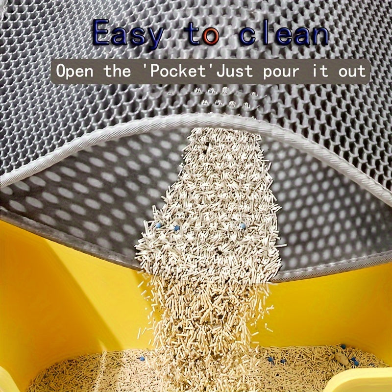 Large Dual-Layer EVA Cat Litter Mat for Easy Cleanup and Splash Prevention
