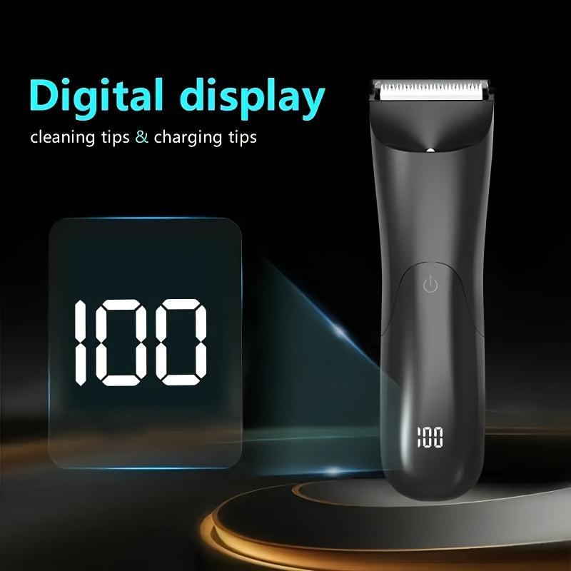 Men's Electric Trimmer with Ceramic Blade USB Rechargeable for Body and Grooming
