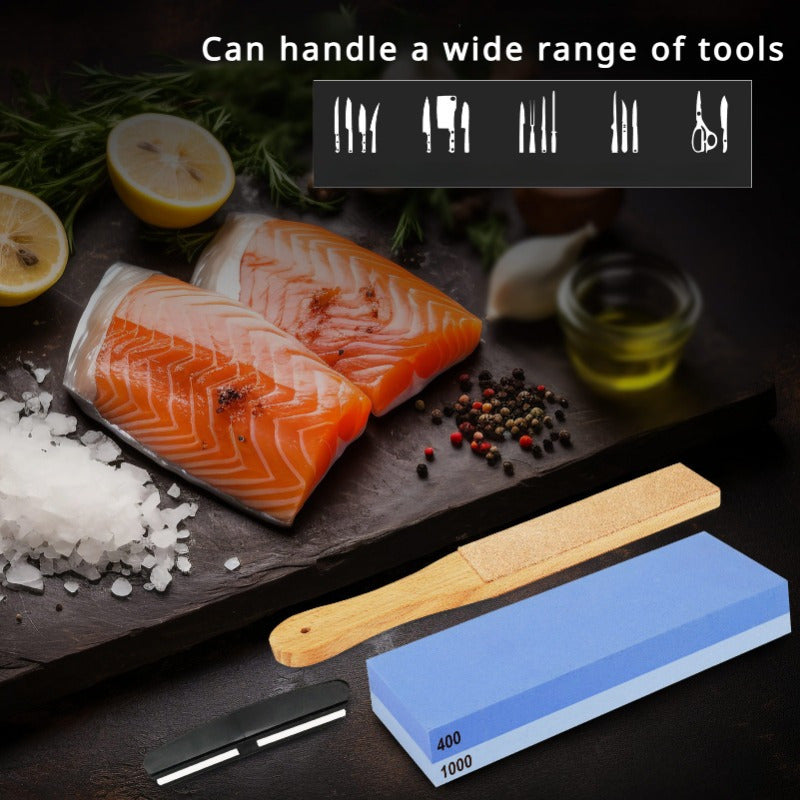 9-ta professional pichoq silliqlash to'plami, sirpanmaydigan asos, tekis toshlar, burchak qo'llanmasi, charm bilan silliqlash