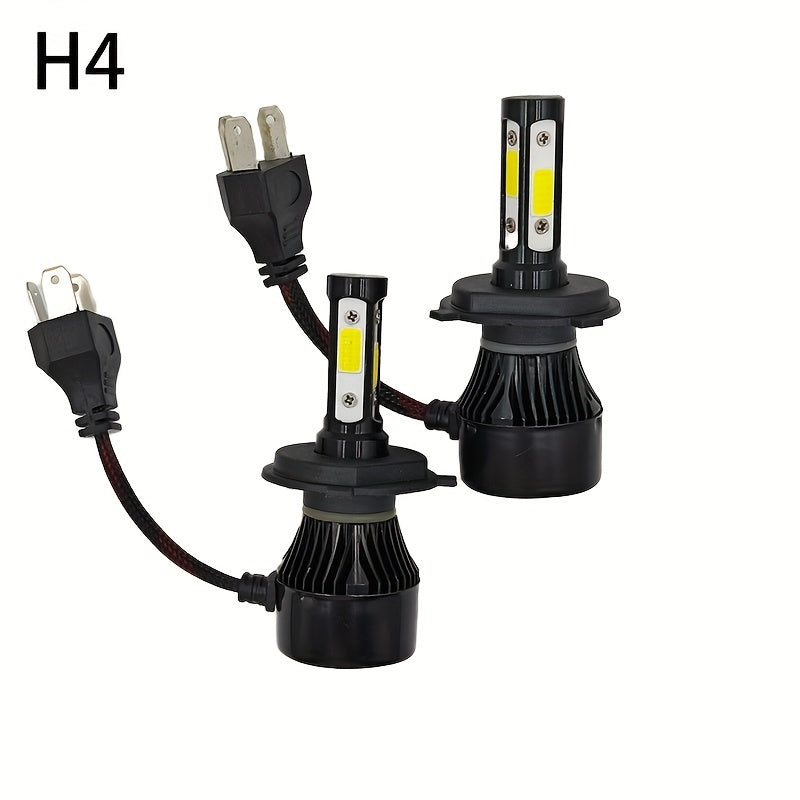 4-Side LED Car Headlight Kit for H4 H7 H8 H11 9005 9006 H13 6000K Bright White 200m Range