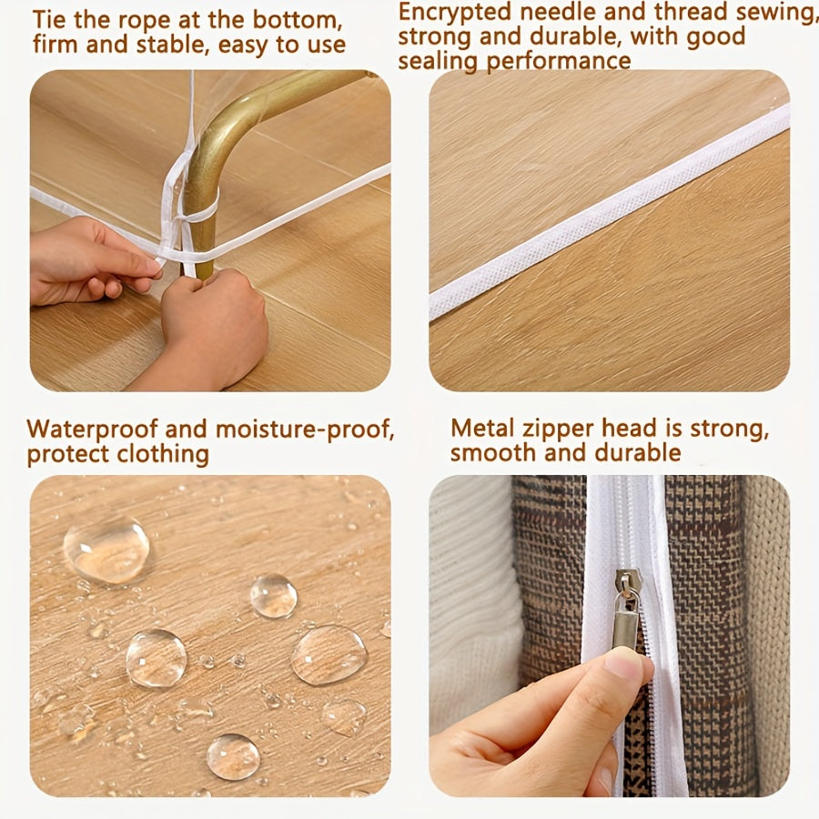 Clear Garment Cover 149x109cm Dust and Moisture Resistant for Clothing Storage