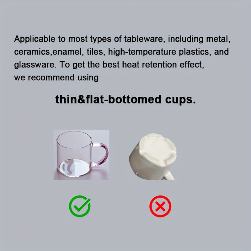 USB Thermal Cup Mat Keeps Drinks Warm for Flat Bottom Cups Outdoor Use 3 Temperature Settings