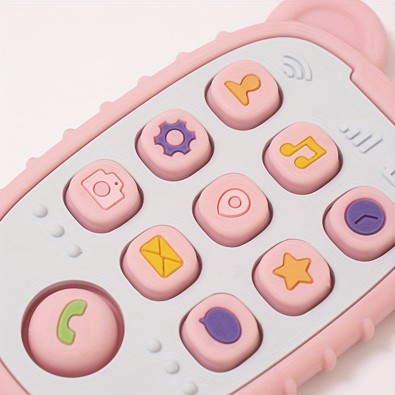 Silicone Teether Phone Shape BPA Free Soft Textured Baby Teething Toy