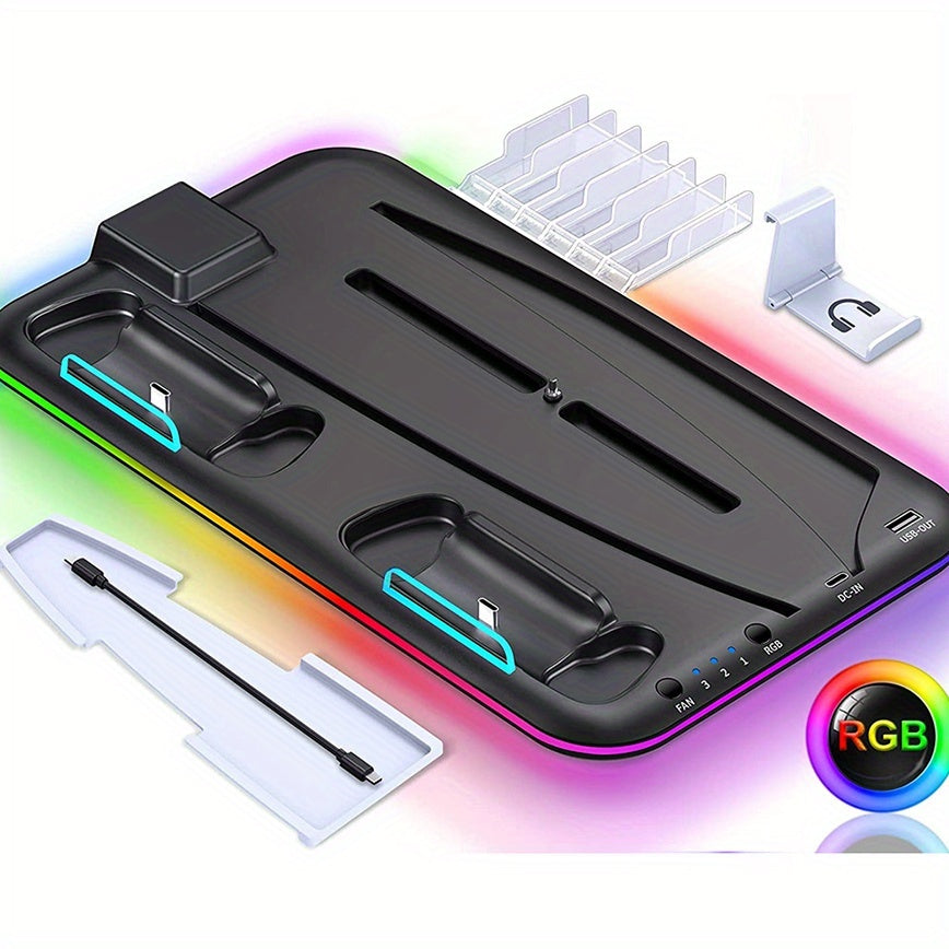 Dual Charger Dock with Cooling Fan for PS5 Console Not Compatible with PS5 Slim