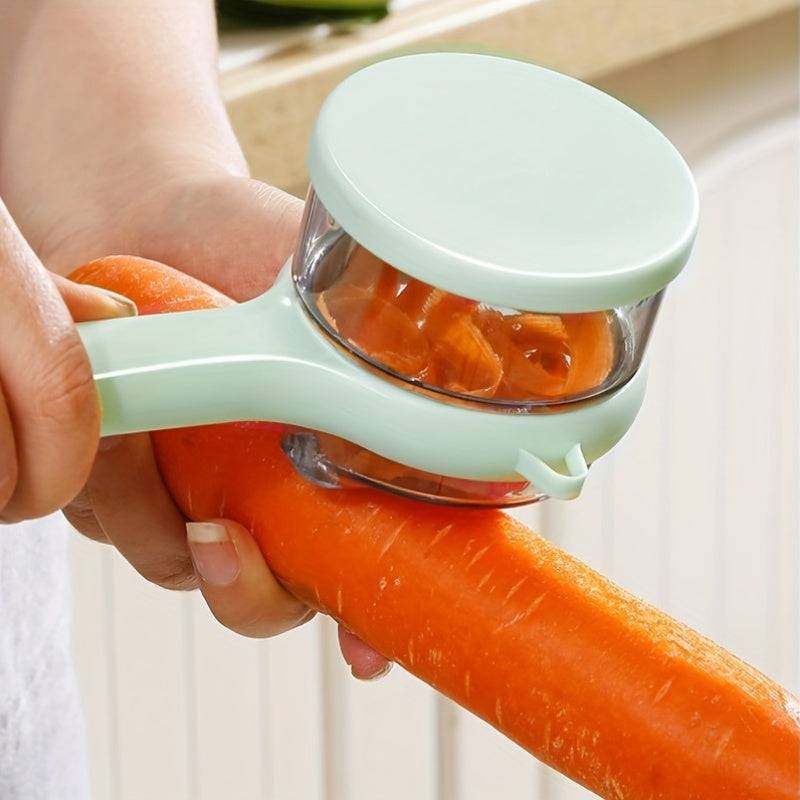 Compact Vegetable Peeler with Storage Container Durable Thermoplastic Polyurethane
