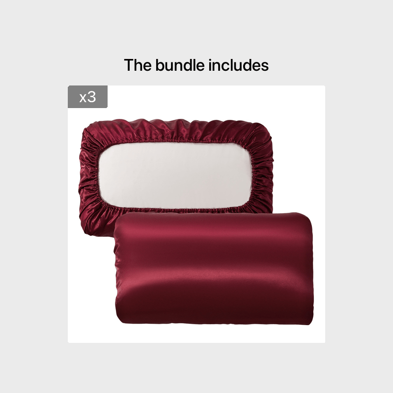 Fundas de almohada de satén transpirable con cordón elástico para un sueño cómodo, juego de dos