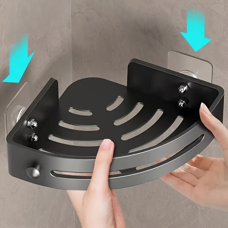 Juego de 3 estantes de esquina de plástico para baño y cocina, almacenamiento colgante