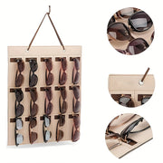 Foldable Fiber Optic Sunglasses and Jewelry Case Holds Up to 15 Pairs with Hanging Design