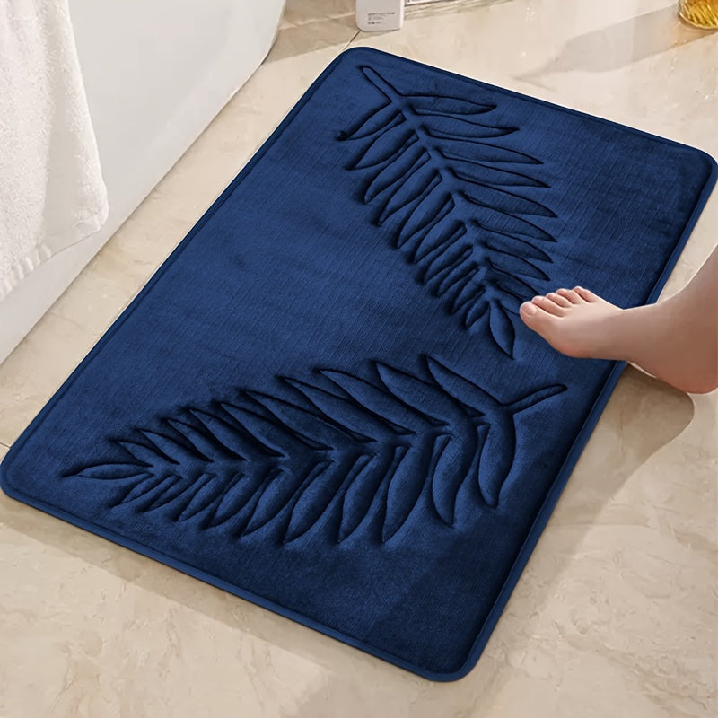 Geometrik naqshli polyester aralash bath rug to'plami - dog'ga chidamli, past to'siq, mashinada tayyorlangan no'vo xotira g'ovak matlar - faqat quruq tozalash - hammom, yashash xonasi uchun universal bayram eshik mati