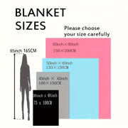 Fleece Blanket with Clash of Clans Characters Digital Print Polyester Machine Washable All Seasons