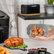 Two-Piece Reusable Silicone Air Fryer Liners Non-Stick Baking Mats for Healthy Cooking