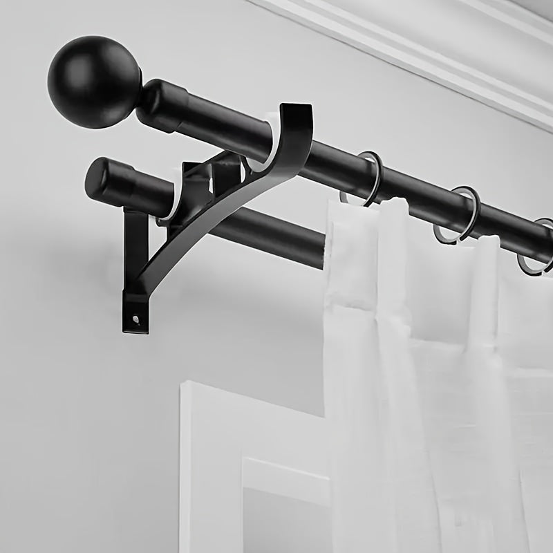 Two Pieces Metal Curtain Rod Brackets Thickening Shower Curtain Mounting Hardware